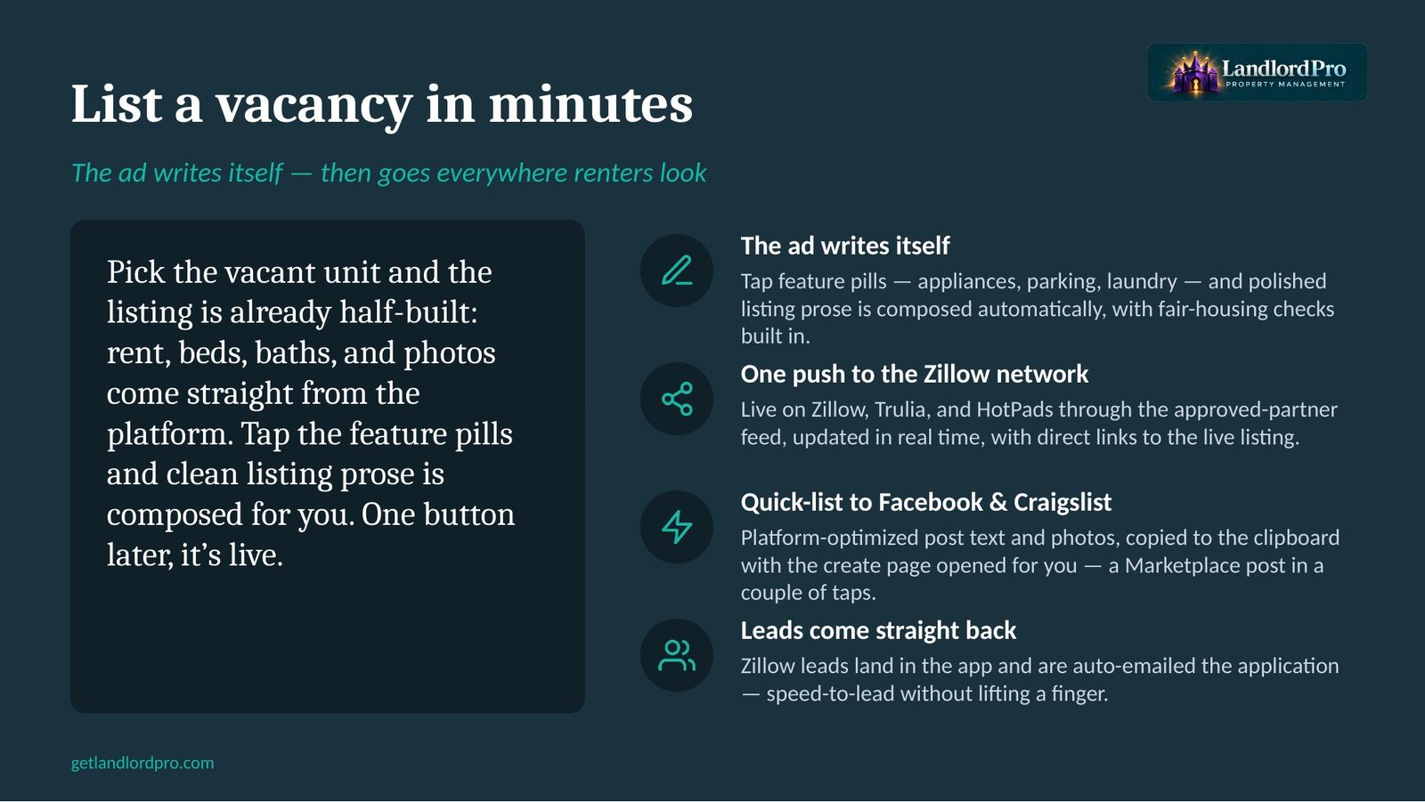 List a vacancy in minutes - listing syndication