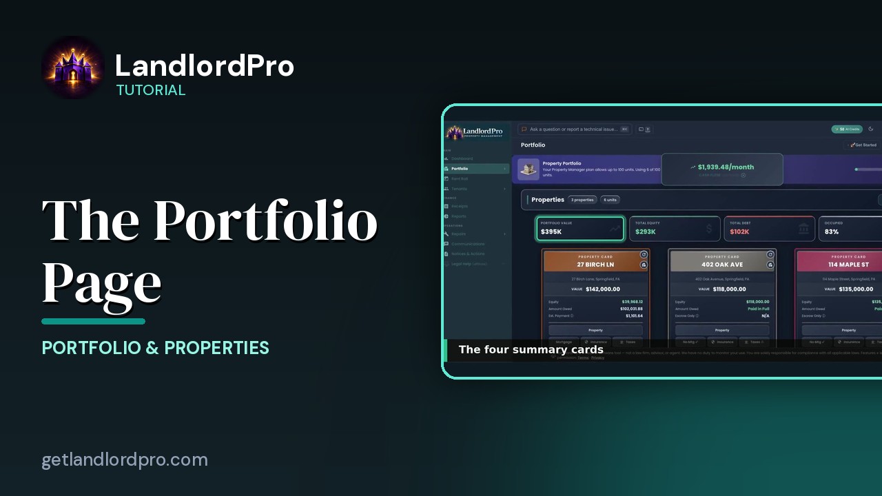 The Portfolio Page — own, owe, earn