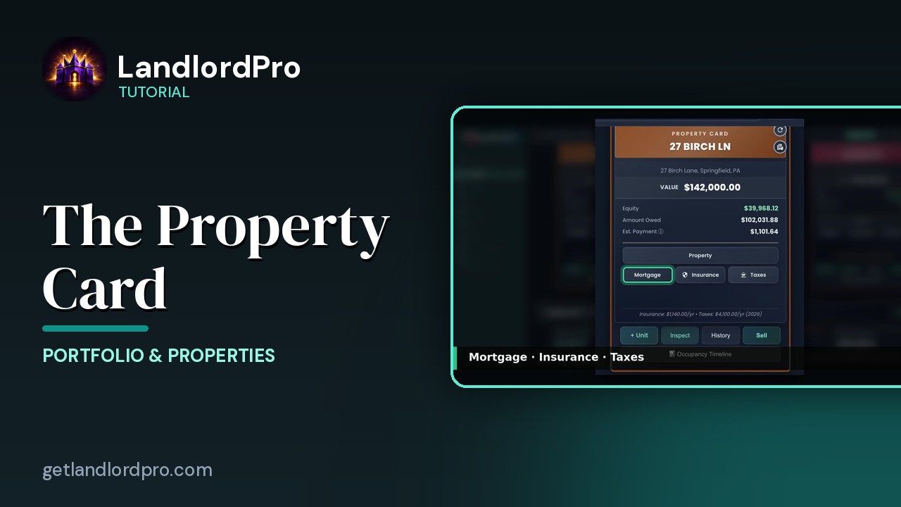 The Property Card — front and back