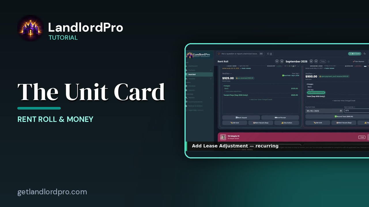 The Unit Card — button by button