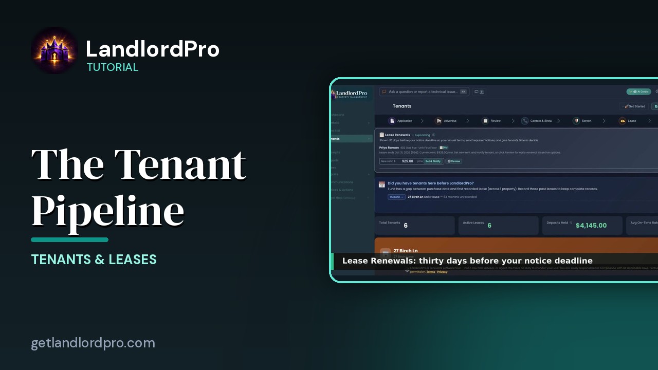 Tenants — the whole pipeline, one page